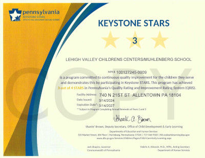 LVCC - Muhlenberg School - Keystone Stars Ranking - Allentown, PA