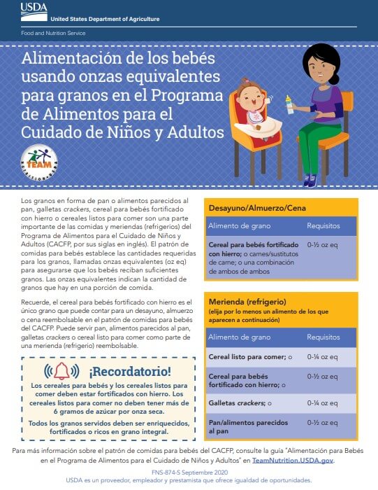 LVCC - Nutrition - Feeding Infants Using Ounce Equivalents for Grains