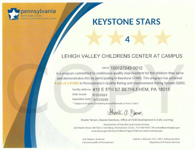 LVCC - Campus Center - Keystone Stars Ranking - Bethlehem, PA