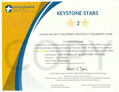 LVCC - Salisbury Elementary - Keystone Stars Ranking - Allentown, PA