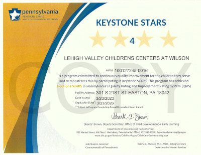 LVCC - Wilson School - Keystone Stars Ranking - Easton, PA